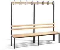 C+p Garderobenbank Basic, H1650xb1960xt403mm Farbe Gestell Schwarzgrau