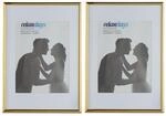 Relaxdays Bilderrahmen 2er Set, Din A4, Passepartout 15x20 Cm, Glasscheibe,