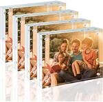 Magnetischer Bilderrahmen 9x13 Cm Acryl, 4er Pack, Doppelseitig, Freistehend