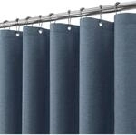 Duschvorhang Leinenoptik 152x214cm Marineblau Mit Metallringen