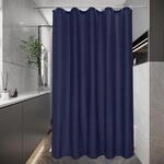 Schmaler Duschvorhang 120x200 Cm Dunkelblau Wasserdicht Textil Mit Beschwertem...