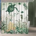 Duschvorhang 160x160 Cm Mit Meeresschildkr&ouml;ten-motiv, Wasserabweisend, Waschbar
