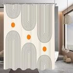 Duschvorhang 120x200cm Mit Beschwerung Und Haken, Geometrische Kurve,...