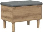 Vidaxl Storage Bench With Cushion Artisan Oak 62 X 42 X 46 Cm