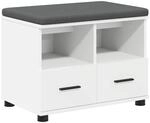 Vidaxl Hall Bench White 60 X 38 X 46 Cm Engineered Wood And Fabric