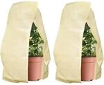 Winterschutz F&uuml;r Pflanzen, Atmungsaktiv, Rei&szlig;fest, 2 St&uuml;ck, 80x120cm Beige