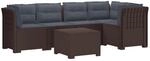 5-sitzer Gartensofa Mit Kissen Rattan-look Pp Braun Vidaxl