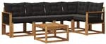Vidaxl Outdoor Sofa Set 6 Pcs Natural And Black