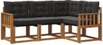 Vidaxl Outdoor Sofa Set 4 Pcs Natural And Black