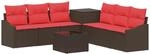 Sofa Set 8 Stk. Braun Und Rot 55 X 55 X 37 Cm Vidaxl