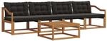 Outdoor-sofagarnitur 5 Stk. Natur Und Schwarz Vidaxl