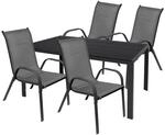 Mojawo - Gartengarnitur 5-teilig 125x90cm Anthrazit/schwarz/anthrazit