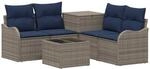 Sofa Set 6 Stk. Grau Und Marineblau 55 X 55 X 37 Cm Vidaxl