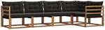 Vidaxl Outdoor Sofa Set 5 Pcs Natural And Black