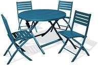 Marius - 4-sitzer-garten-essgruppe Aus Entenblauem Aluminium - City Garden