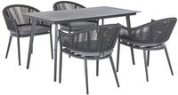 Gartenm&ouml;bel Set 4-sitzer Mileto Inkl. Kissen Metall Grau