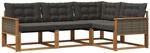 Vidaxl Outdoor Sofa Set 4 Pcs Natural And Black