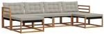 Vidaxl Outdoor Sofa Set 6 Pcs Natural And Light Grey