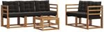 Vidaxl Outdoor Sofa Set 6 Pcs Natural And Black