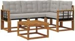 Vidaxl Outdoor Sofa Set 5 Pcs Natural And Light Grey
