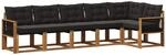 Vidaxl Outdoor Sofa Set 6 Pcs Natural And Black