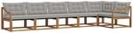 Vidaxl Outdoor Sofa Set 6 Pcs Natural And Light Grey