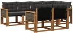 Vidaxl Outdoor Sofa Set 7 Pcs Natural And Black