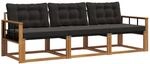 Vidaxl Outdoor Sofa Set 3 Pcs Natural And Black