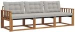 Vidaxl Outdoor Sofa Set 3 Pcs Natural And Light Grey