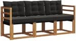 Vidaxl Outdoor Sofa Set 3 Pcs Natural And Black