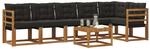 Vidaxl Outdoor Sofa Set 7 Pcs Natural And Black