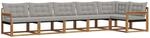 Vidaxl Outdoor Sofa Set 6 Pcs Natural And Light Grey