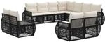 Gartensofa-set 11 Stk. Schwarz Und Cremewei&szlig; Poly-rattan Vidaxl