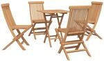 Faltbare Garten-essgruppe 5-teilig Natur Massivholz Teak Vidaxl