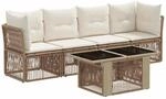 Gartensofa-set 5 Stk. Beige Poly-rattan Vidaxl