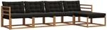 Vidaxl Outdoor Sofa Set 5 Pcs Natural And Black