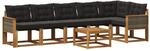 Vidaxl Outdoor Sofa Set 7 Pcs Natural And Black