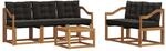 Vidaxl Outdoor Sofa Set 6 Pcs Natural And Black