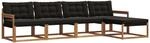 Vidaxl Outdoor Sofa Set 5 Pcs Natural And Black