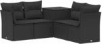 Sofa Set 5 Stk. Schwarz Polyrattan Und Stahl Vidaxl