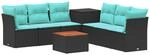 Sofa Set 8 Stk. Schwarz Und Blau 55 X 55 X 37 Cm Vidaxl
