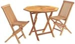 3-teiliges Klappbares Garten Bistro Set Natur Massivholz Teak Vidaxl