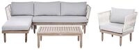Lounge Set Mit Tisch 4-sitzer Cremona Akazienholz Braun / Grau Rechtsseitig