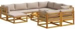 Sofa-set 10 Stk. Natur Massivholz Akazie Vidaxl