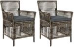 Vidaxl Outdoor Chair 2 Pcs Grey And Dark Grey Poly Rattan