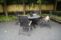 Klappsessel Monza Schwarz Alu-teak, 70x75x110cm