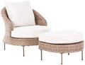 Gartensessel Mit Ottomane Arcille Polyrattan Braun