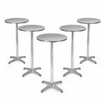 5x Stehtisch 2in1 H&ouml;henverstellbar 70/115cm &Oslash;60cm Aluminium Bistrotisch...