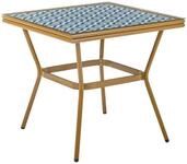 Outdoor Bistrotisch Caspri 80 Cm 80 Cm Polyrattan Blau / Wei&szlig;