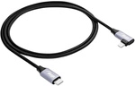 Usb-typ-c-/lightning-winkelkabel 1 M Ak-usb-56 30 W Geflochten